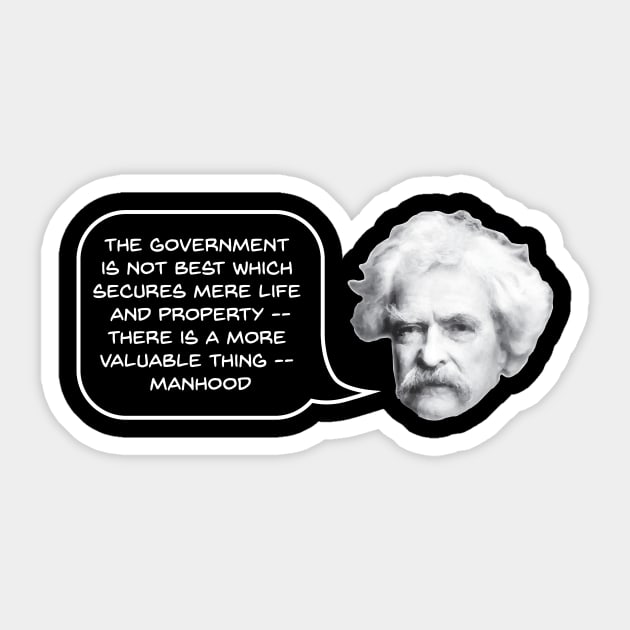 Mark Twain on Manhood Sticker by jph